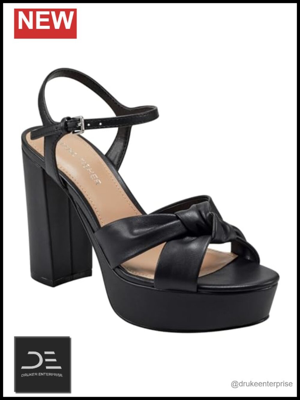 Platform Sandals with Adjustable Ankle Strap & Block Heel